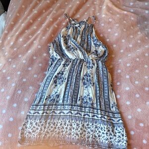 Floral Blue and White Women's Dress